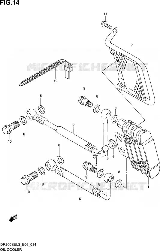 RADIATEUR D'HUILE Suzuki MOTO 200 DR 2013  DR200SE L3 (E24)