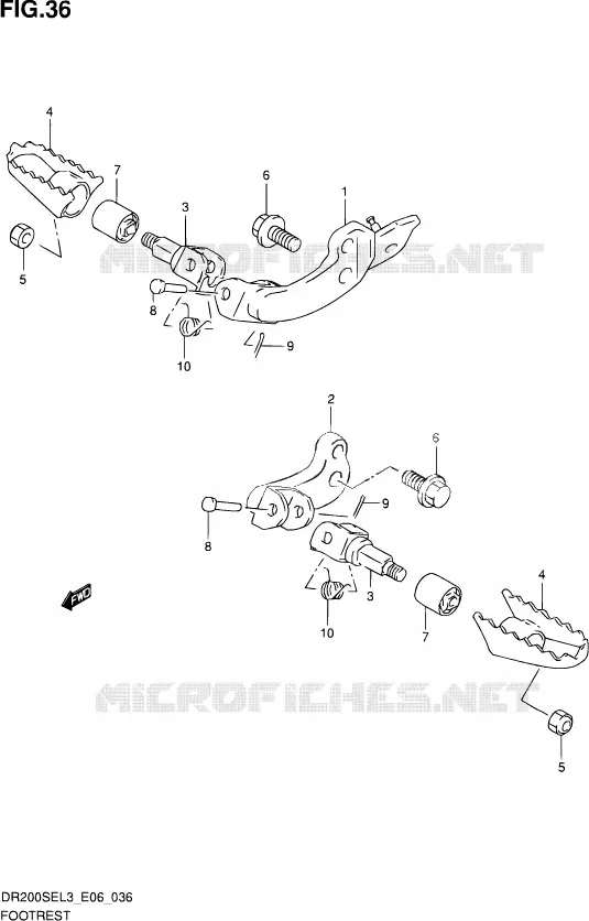 REPOSE PIED (DR200SEL3 E24) Suzuki MOTO 200 DR 2013  DR200SE L3 (E24)