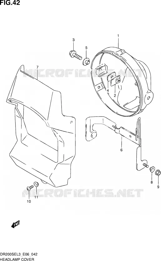 SUPPORT - CARENAGES DE PHARE Suzuki MOTO 200 DR 2013  DR200SE L3 (E24)