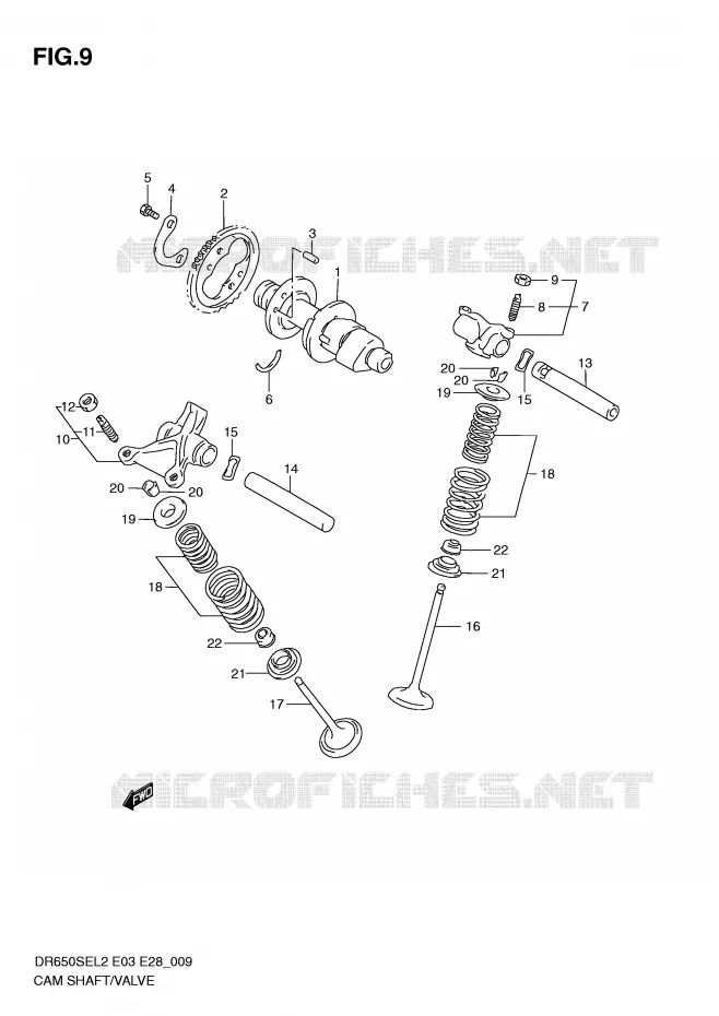 ARBRE A CAMES - SOUPAPES Suzuki MOTO 650 DR 2012  DR650SEL2(E03)