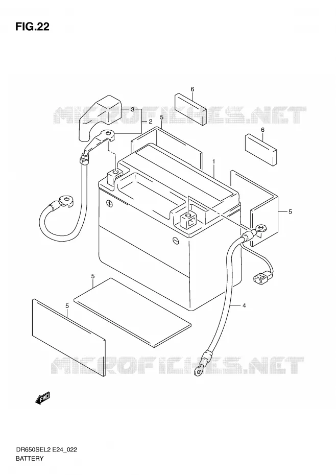BATTERIE Suzuki MOTO 650 DR 2012  DR650SEL2(E24)