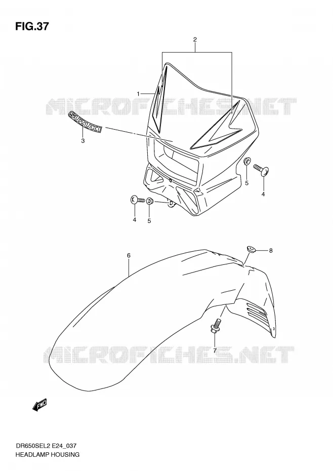 BOL DE PHARE Suzuki MOTO 650 DR 2012  DR650SEL2(E24)