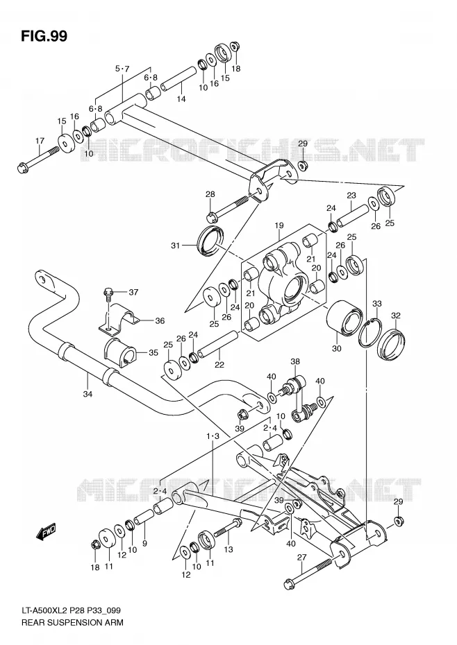 BRAS OSCILLANT (LT-A500XZL2 P33) Suzuki QUAD 500 VINSON 2012  LT-A500XZL2(P28)