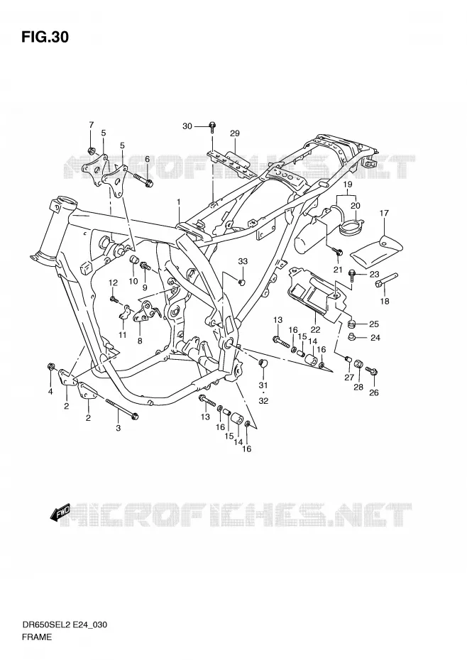 CADRE Suzuki MOTO 650 DR 2012  DR650SEL2(E24)