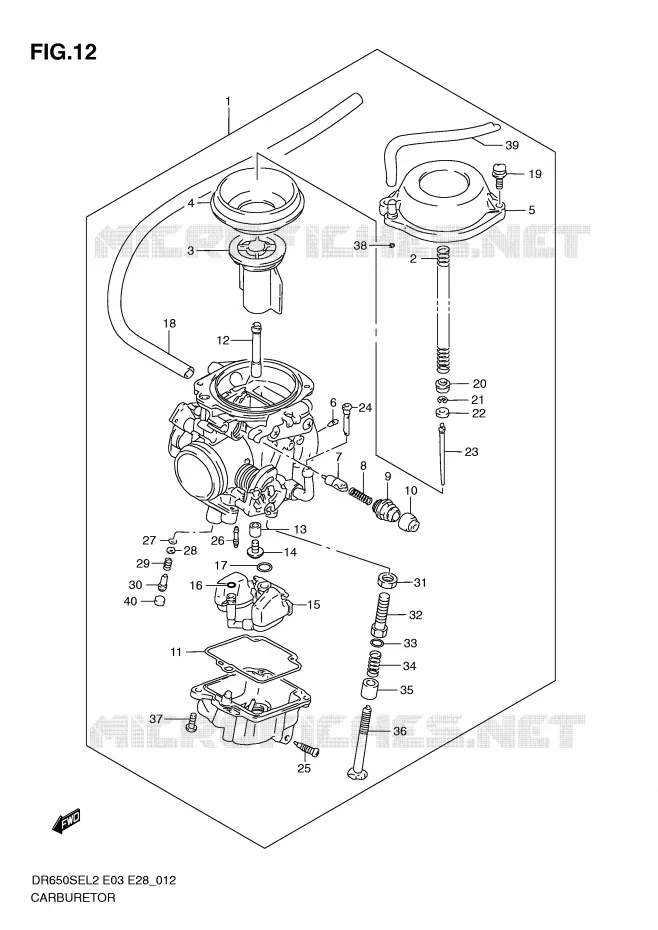 CARBURATEUR (DR650SEL2 E28) Suzuki MOTO 650 DR 2012  DR650SEL2(E03)