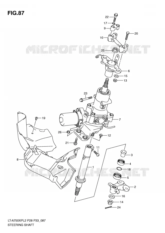 COLONNE DE DIRECTION Suzuki QUAD 750 KINGQUAD 2012  LT-A750XPL2(P28)
