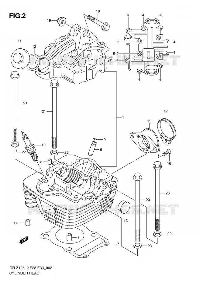 CULASSE Suzuki MOTO 125 DR-Z 2012  DR-Z125LL2(E28)