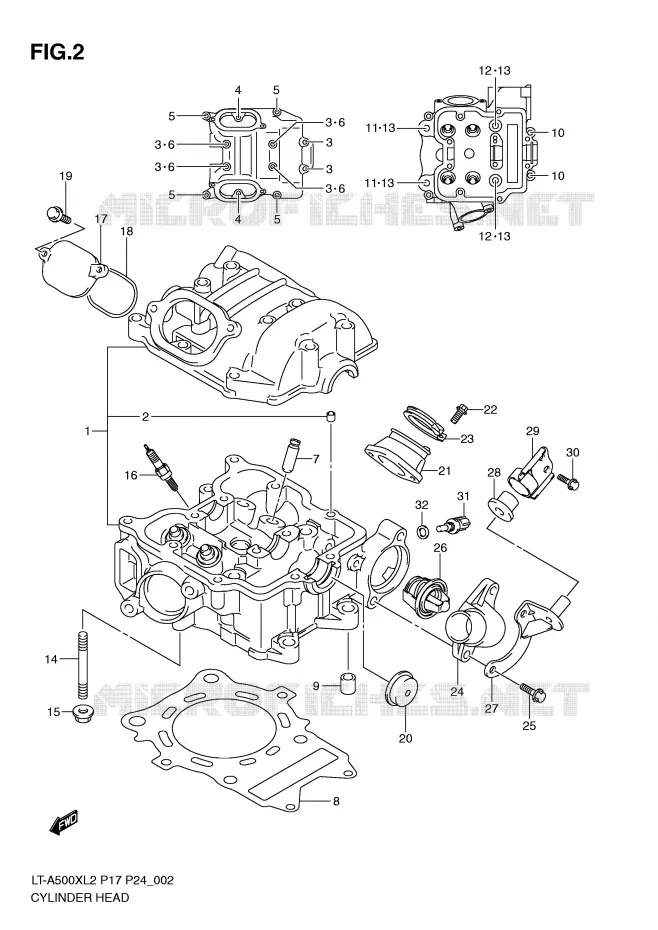 CULASSE Suzuki QUAD 500 VINSON 2012  LT-A500XZL2(P17)
