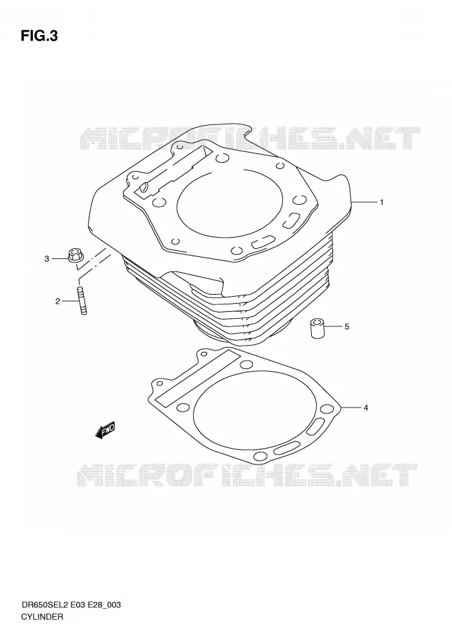CYLINDRE Suzuki MOTO 650 DR 2012  DR650SEL2(E03)