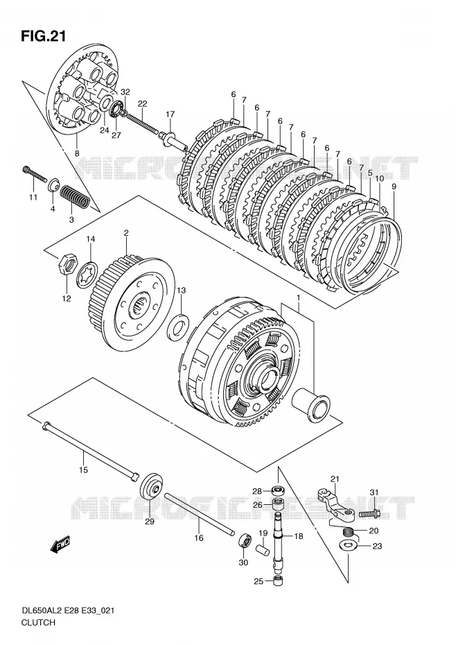 EMBRAYAGE Suzuki MOTO 650 V-STROM 2012  DL650AL2(E28)