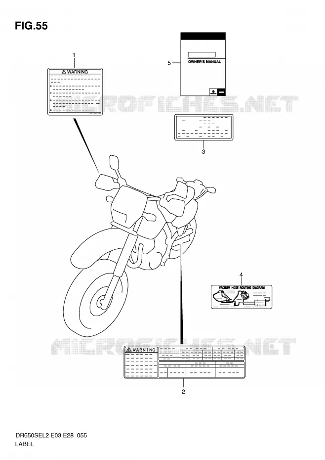 ETIQUETTE (DR650SEL2 E33) Suzuki MOTO 650 DR 2012  DR650SEL2(E03)