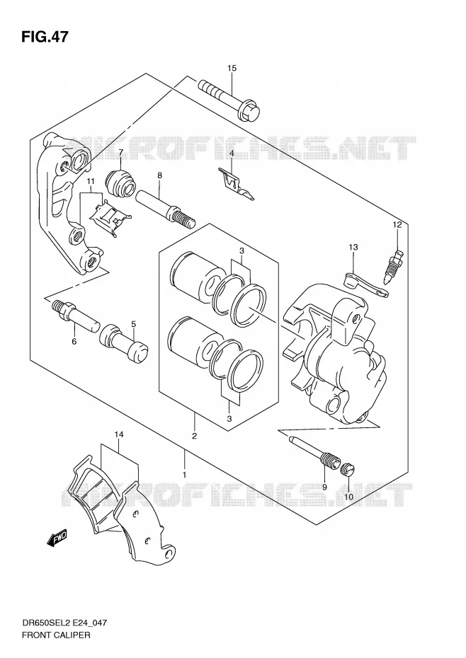 ETRIER DE FREIN AVANT Suzuki MOTO 650 DR 2012  DR650SEL2(E24)