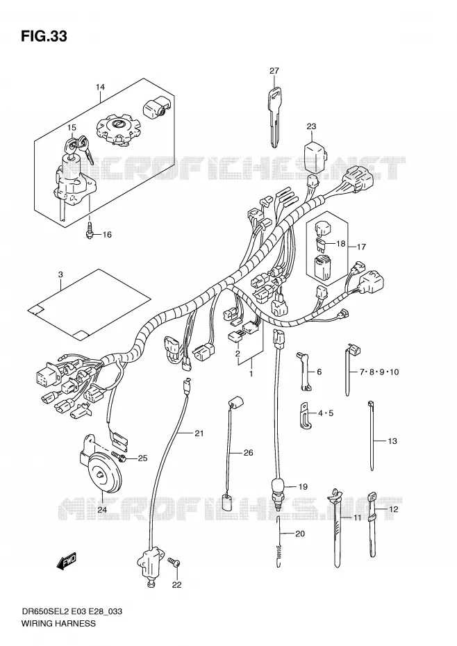 FAISCEAU ELECTRIQUE (DR650SEL2 E28) Suzuki MOTO 650 DR 2012  DR650SEL2(E03)