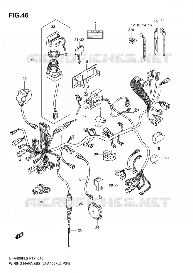 FAISCEAU ELECTRIQUE (LT-A400FL2 P24) Suzuki QUAD 400 KINGQUAD 2012  LT-F400FL2(P17)