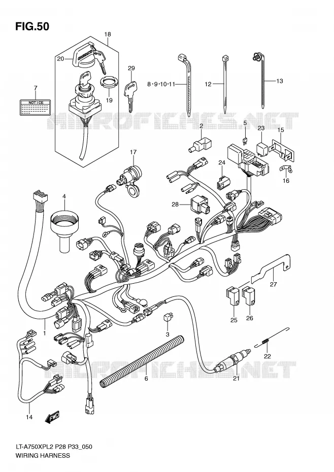FAISCEAU ELECTRIQUE (LT-A750XPZL2 P33) Suzuki QUAD 750 KINGQUAD 2012  LT-A750XPZL2(P28)