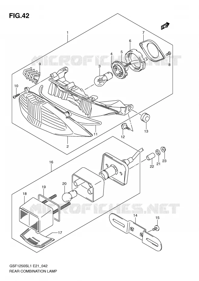FEU ARRIERE Suzuki MOTO 1250 BANDIT 2012  GSF1250SAL1(E21)