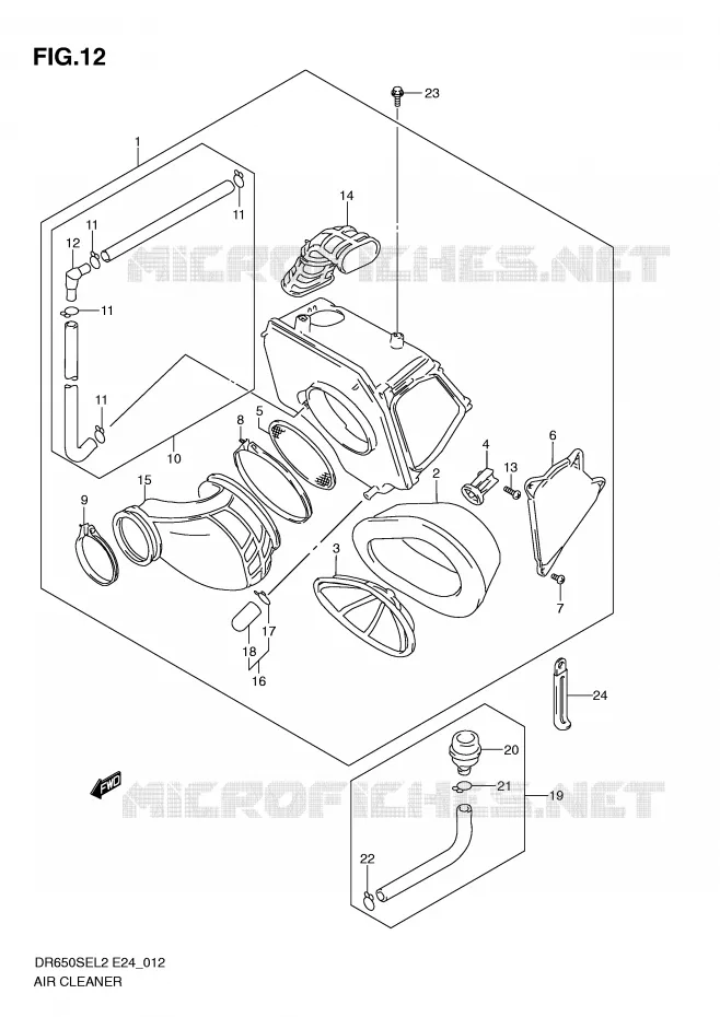 FILTRE A AIR Suzuki MOTO 650 DR 2012  DR650SEL2(E24)
