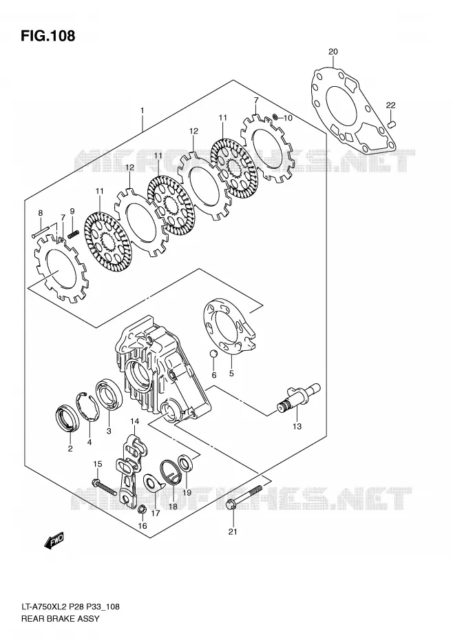 FREIN ARRIERE Suzuki QUAD 750 KINGQUAD 2012  LT-A750XL2(P28)