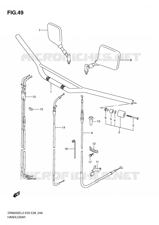 GUIDON Suzuki MOTO 650 DR 2012  DR650SEL2(E03)