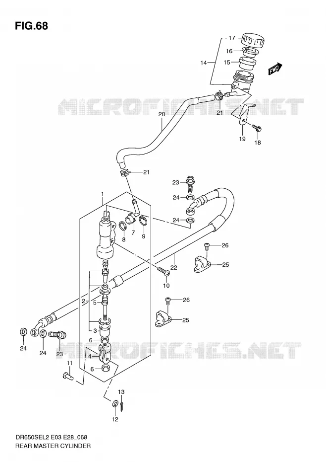 MAITRE CYLINDRE ARRIERE Suzuki MOTO 650 DR 2012  DR650SEL2(E03)