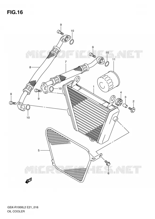 RADIATEUR D'HUILE Suzuki MOTO 1000 GSX-R 2012  GSX-R1000L2(E21)