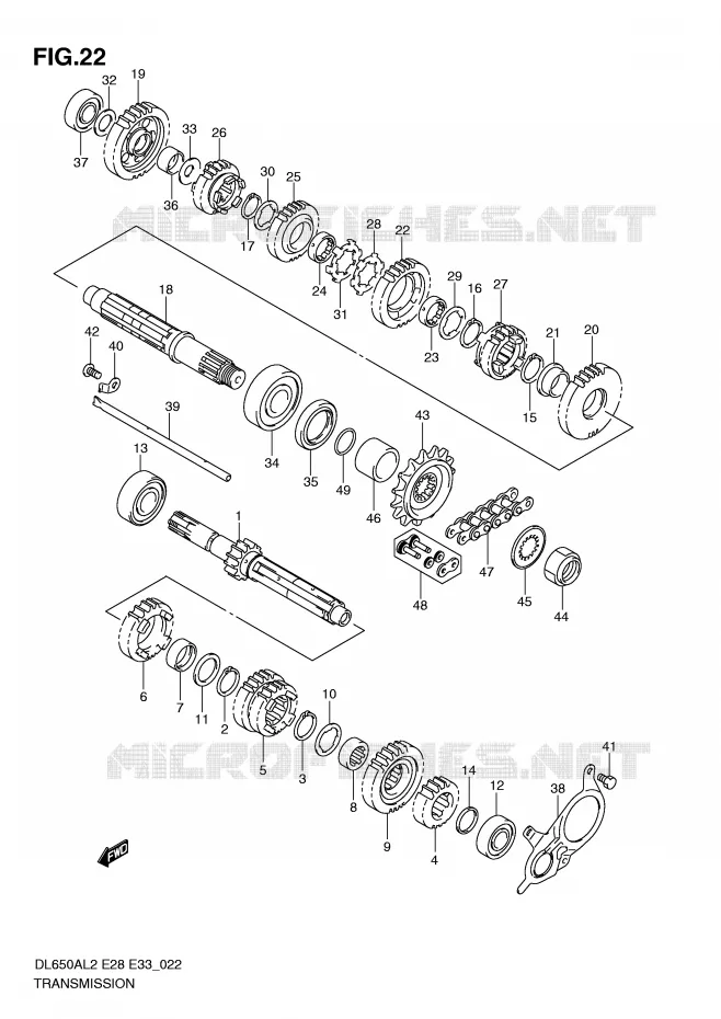TRANSMISSION Suzuki MOTO 650 V-STROM 2012  DL650AL2(E28)