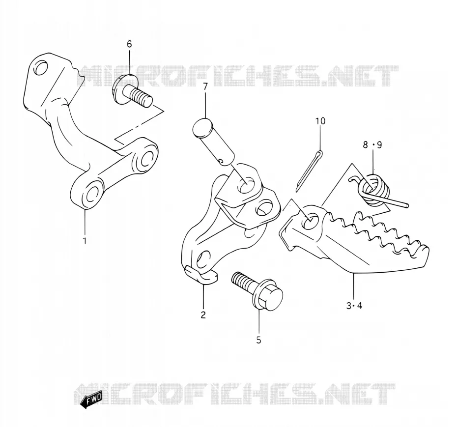 REPOSE PIED Suzuki MOTO 350 DR 1992  DR350 N (E03,E28,E33)