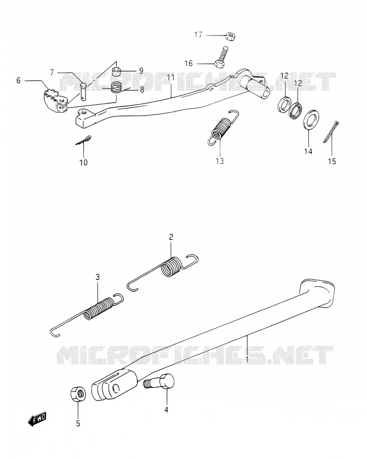 BEQUILLE - PEDALE DE FREIN ARRIERE Suzuki MOTO 350 DR 1993  DR350 P (E03,E28,E33)