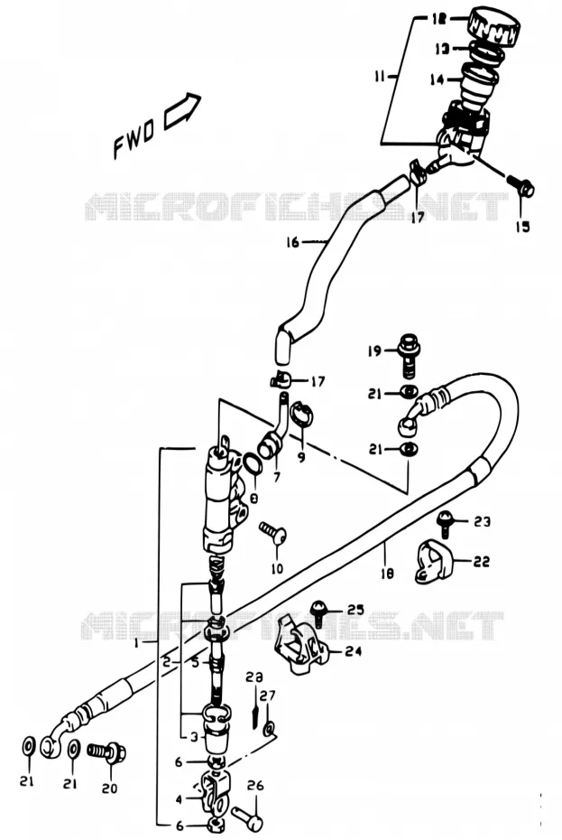 MAITRE CYLINDRE ARRIERE Suzuki MOTO 350 DR 1999  DR350 X (E01,E24)