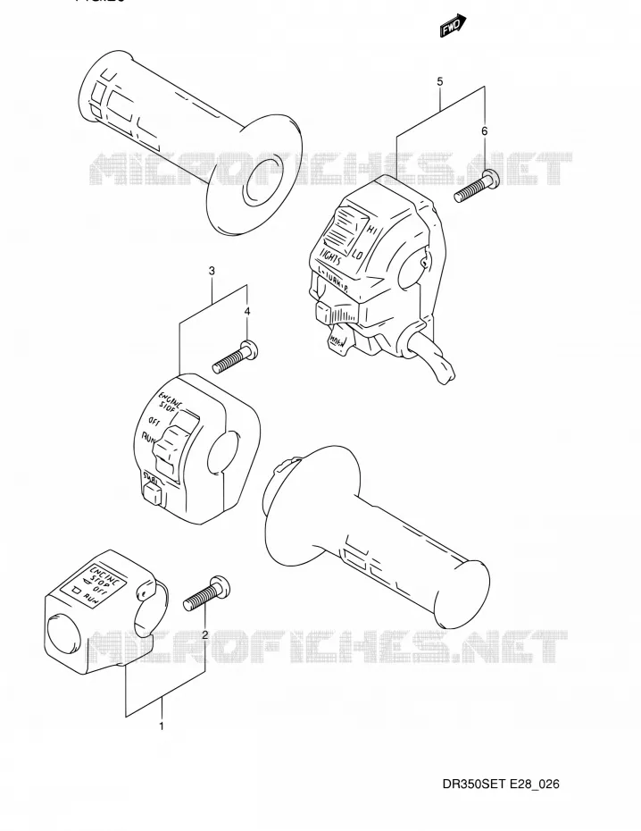 COMMODOS (MODELE L/M/N/P/R/S) Suzuki MOTO 350 DR 1991  DR350S M (E03,E28,E33)