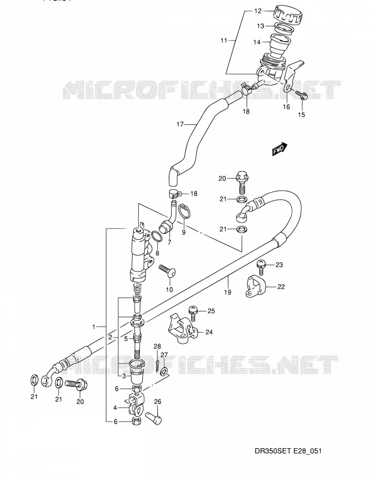 MAITRE CYLINDRE ARRIERE Suzuki MOTO 350 DR 1991  DR350S M (E03,E28,E33)
