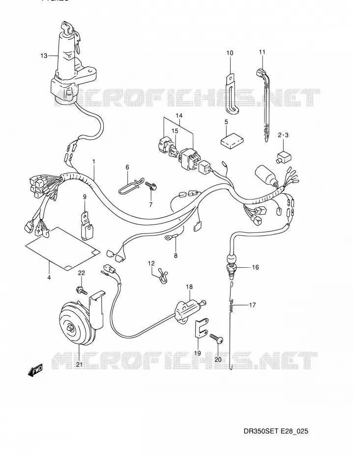 FAISCEAU ELECTRIQUE (MODELE L/M/N/P) Suzuki MOTO 350 DR 1993  DR350S P (E03,E28,E33)