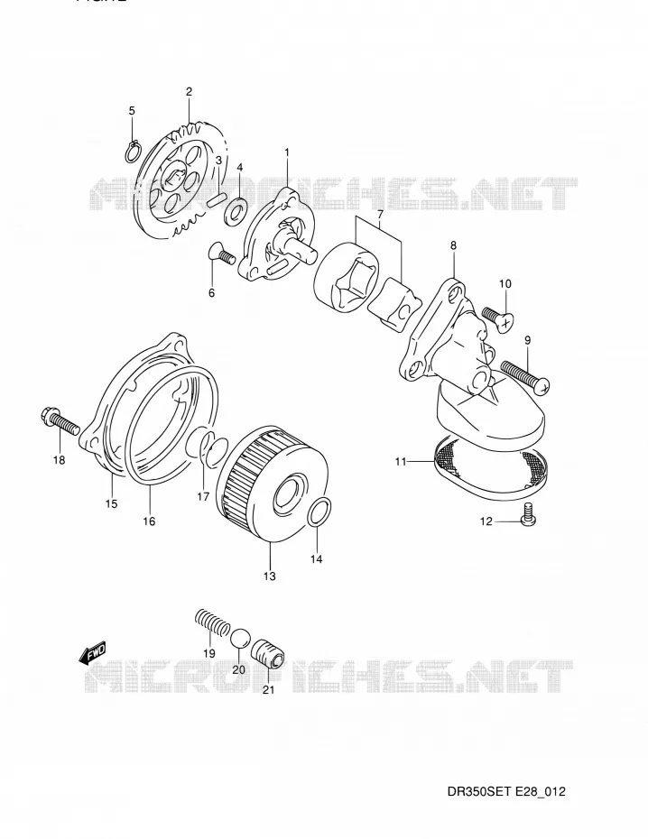 POMPE A HUILE Suzuki MOTO 350 DR 1993  DR350S P (E03,E28,E33)