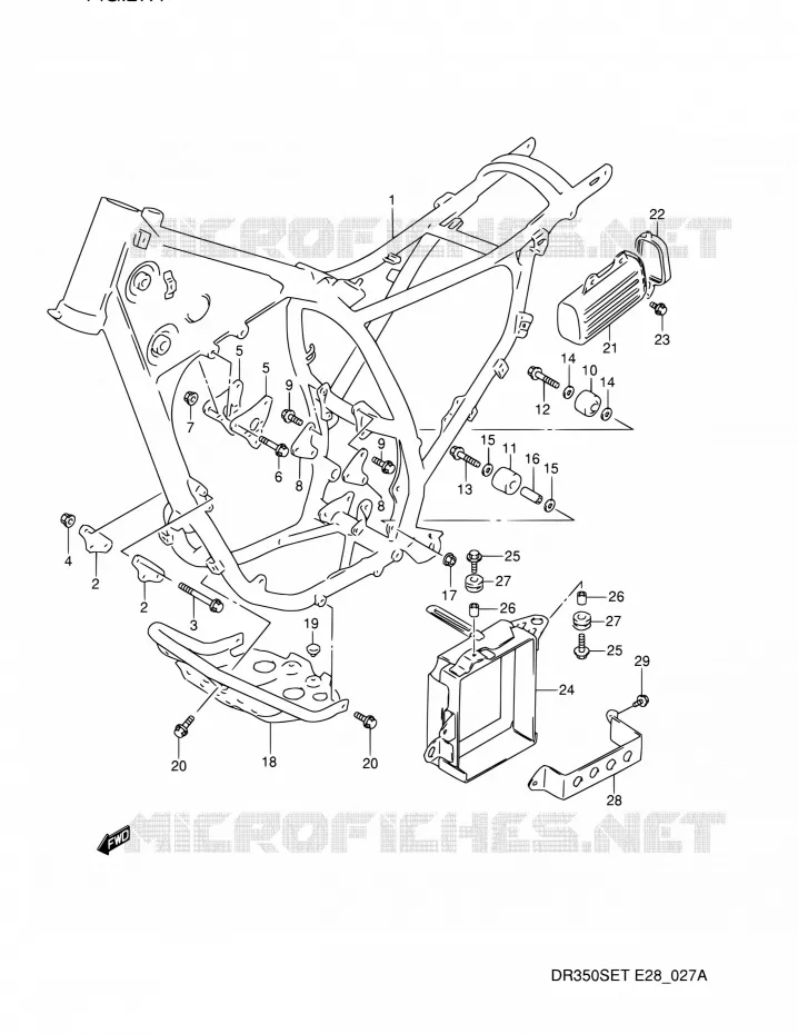 CADRE (MODELE R/S/T) Suzuki MOTO 350 DR 1994  DR350SE R (E03,E28,E33)