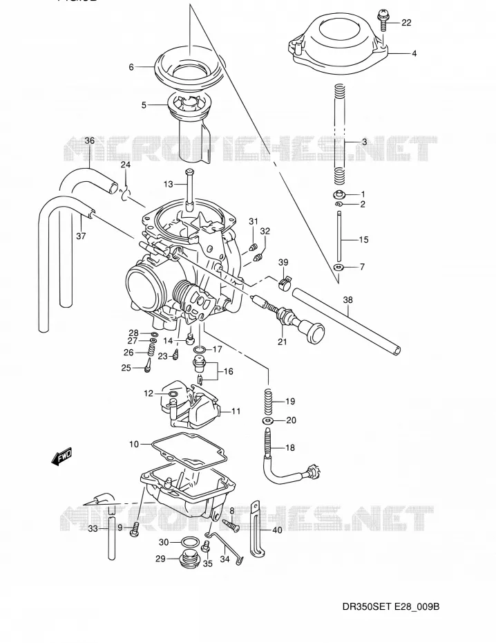 CARBURATEUR (MODELE R/S/T) Suzuki MOTO 350 DR 1994  DR350SE R (E03,E28,E33)