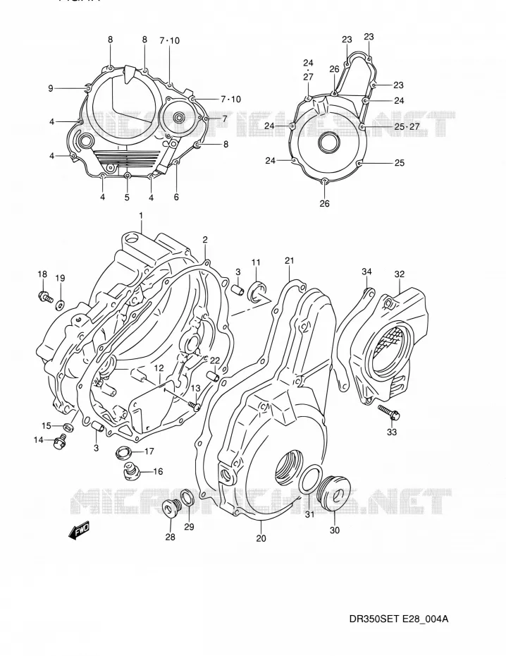 CARTER (MODELE R/S/T) Suzuki MOTO 350 DR 1994  DR350SE R (E03,E28,E33)