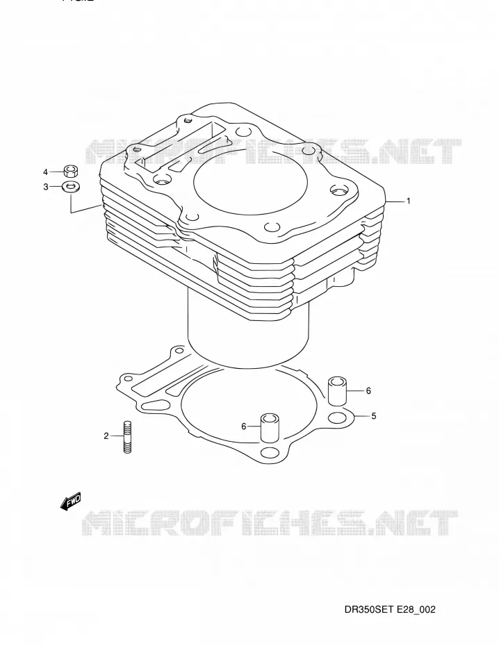CYLINDRE Suzuki MOTO 350 DR 1994  DR350SE R (E03,E28,E33)