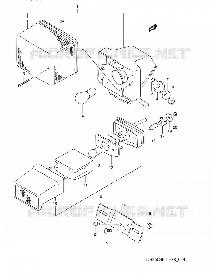 FEU ARRIERE Suzuki MOTO 350 DR 1994  DR350SE R (E03,E28,E33)