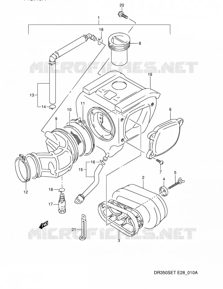 FILTRE A AIR (MODELE R/S/T) Suzuki MOTO 350 DR 1994  DR350SE R (E03,E28,E33)