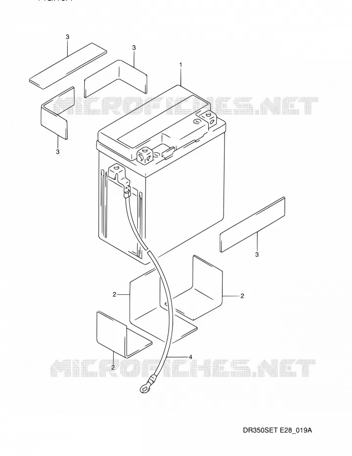 BATTERIE (MODELE R/S/T) Suzuki MOTO 350 DR 1995  DR350SE S (E03,E28,E33)