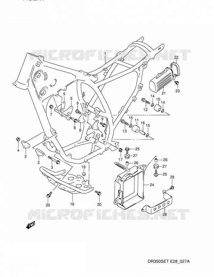 CADRE (MODELE R/S/T) Suzuki MOTO 350 DR 1995  DR350SE S (E03,E28,E33)