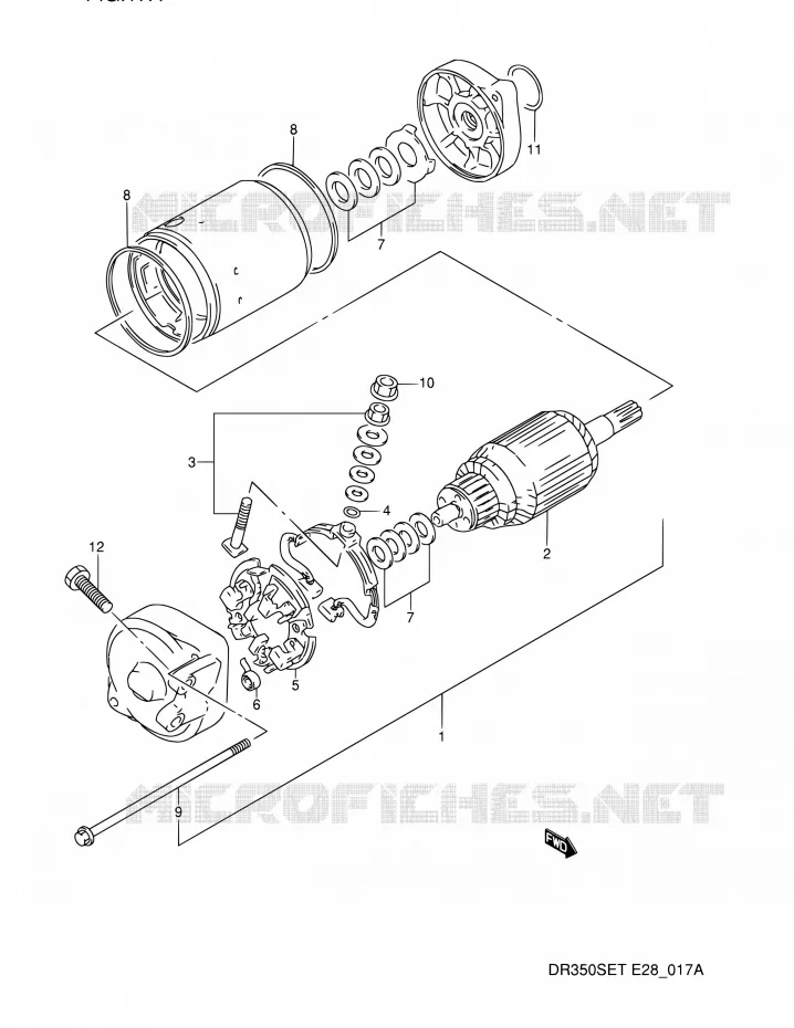 DEMARREUR (MODELE R/S) Suzuki MOTO 350 DR 1995  DR350SE S (E03,E28,E33)