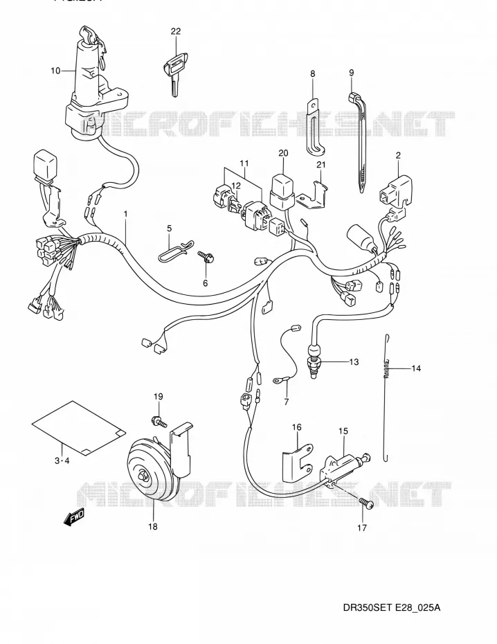 FAISCEAU ELECTRIQUE (MODELE R/S/T) Suzuki MOTO 350 DR 1995  DR350SE S (E03,E28,E33)