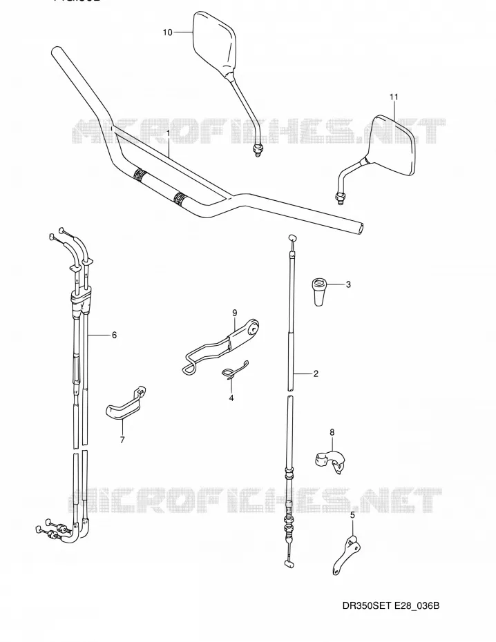 GUIDON (MODELE R/S/T) Suzuki MOTO 350 DR 1995  DR350SE S (E03,E28,E33)