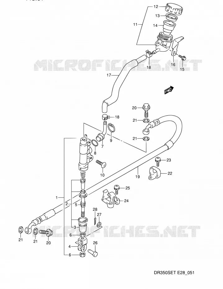 MAITRE CYLINDRE ARRIERE Suzuki MOTO 350 DR 1995  DR350SE S (E03,E28,E33)