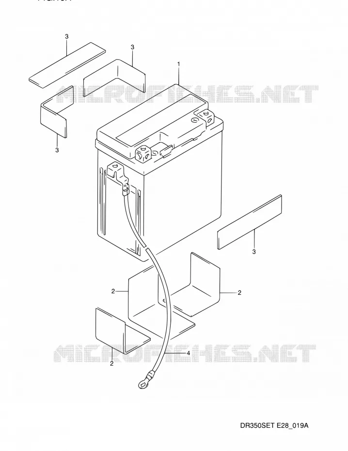 BATTERIE (MODELE R/S/T) Suzuki MOTO 350 DR 1996  DR350SE T (E03,E28,E33)
