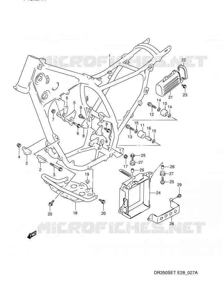 CADRE (MODELE R/S/T) Suzuki MOTO 350 DR 1996  DR350SE T (E03,E28,E33)