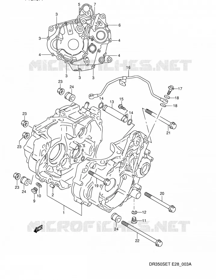 CARTER (MODELE R/S/T) Suzuki MOTO 350 DR 1996  DR350SE T (E03,E28,E33)