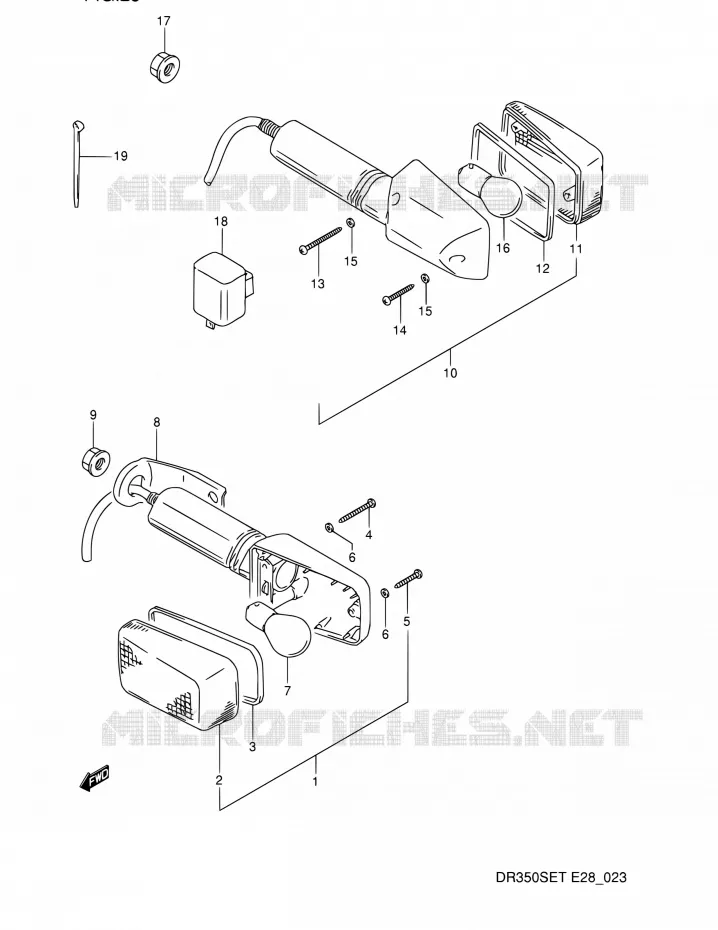 CLIGNOTANTS Suzuki MOTO 350 DR 1996  DR350SE T (E03,E28,E33)