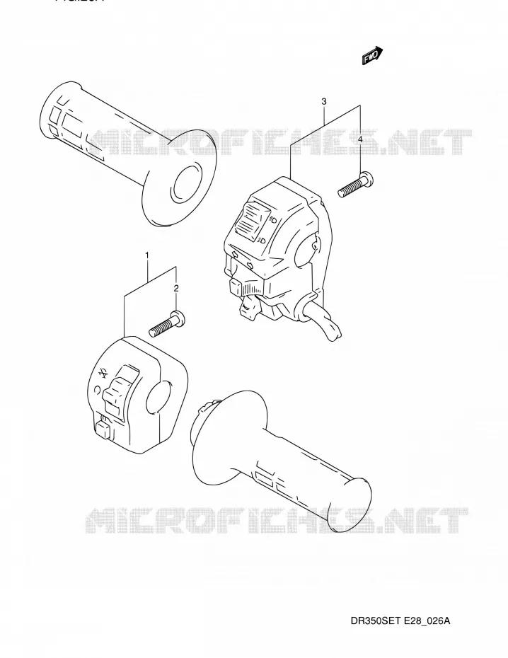 COMMODOS (MODELE T) Suzuki MOTO 350 DR 1996  DR350SE T (E03,E28,E33)